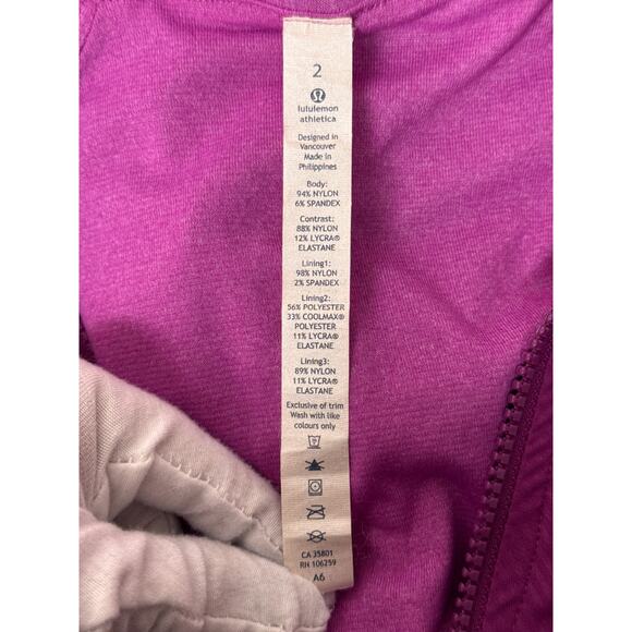 Lululemon Jacket 2 Womens In Flux Light Weight Full Zip Reversible Hooded - Picture 8 of 8